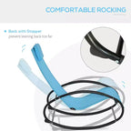 Pool Lounger, Outdoor Rocking Lounge Chair for Sunbathing, Pool, Beach, Porch with Pillow and Cool Mesh, Sun Tanning Rocker