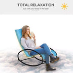 Pool Lounger, Outdoor Rocking Lounge Chair for Sunbathing, Pool, Beach, Porch with Pillow and Cool Mesh, Sun Tanning Rocker
