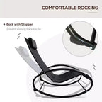 Pool Lounger, Outdoor Rocking Lounge Chair for Sunbathing, Pool, Beach, Porch with Pillow and Cool Mesh, Sun Tanning Rocker