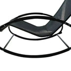 Pool Lounger, Outdoor Rocking Lounge Chair for Sunbathing, Pool, Beach, Porch with Pillow and Cool Mesh, Sun Tanning Rocker