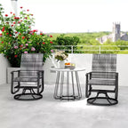 Wicker Rattan Swivel Patio Glider Chair Set of 2, Outdoor Glider Chair with Steel Frame, High Back