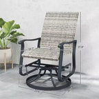 Wicker Rattan Swivel Patio Glider Chair Set of 2, Outdoor Glider Chair with Steel Frame, High Back