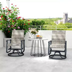 Wicker Rattan Swivel Patio Glider Chair Set of 2, Outdoor Glider Chair with Steel Frame, High Back