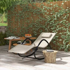 Rocking Chair, Zero Gravity Patio Chaise Sun Lounger, Outdoor Rocker, UV Water Resistant, Pillow for Sunbathing, Lawn, Garden or Pool