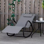 Rocking Chair, Zero Gravity Patio Chaise Sun Lounger, Outdoor Rocker, UV Water Resistant, Pillow for Sunbathing, Lawn, Garden or Pool