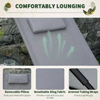 Rocking Chair, Zero Gravity Patio Chaise Sun Lounger, Outdoor Rocker, UV Water Resistant, Pillow for Sunbathing, Lawn, Garden or Pool