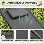 Rocking Chair, Zero Gravity Patio Chaise Sun Lounger, Outdoor Rocker, UV Water Resistant, Pillow for Sunbathing, Lawn, Garden or Pool