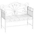 43 Garden Bench, Outdoor Patio Bench with Armrests, Metal Porch Bench for Backyard, Poolside, Lawn