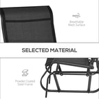 4 Pieces Gliders Set, Outdoor Furniture Sets with 2-Person Glider Patio Bench, Single Sling Chair and Glass Coffee Table for Backyard, Lawn and Garden