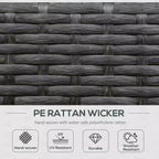 2 Piece Outdoor Wicker Rocking Chairs Rattan Porch Rockers with Cushions, Aluminum Frame for Garden, Patio