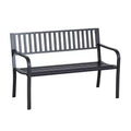 50 Outdoor Garden Bench, Patio Bench with Slatted Seat, Metal Porch Bench for Backyard, Poolside, Lawn