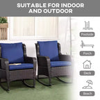Sedie a Dondolo da Esterno in Vimini 2 Pezzi, Dondoli in Rattan con Cuscini, Telaio in Acciaio per Patio, Giardino
