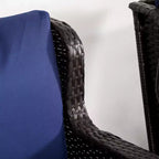 Sedie a Dondolo da Esterno in Vimini 2 Pezzi, Dondoli in Rattan con Cuscini, Telaio in Acciaio per Patio, Giardino