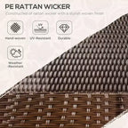 Divanetto in vimini, divano da patio con cuscini, divano a 2 posti in rattan PE, 2 cuscini decorativi