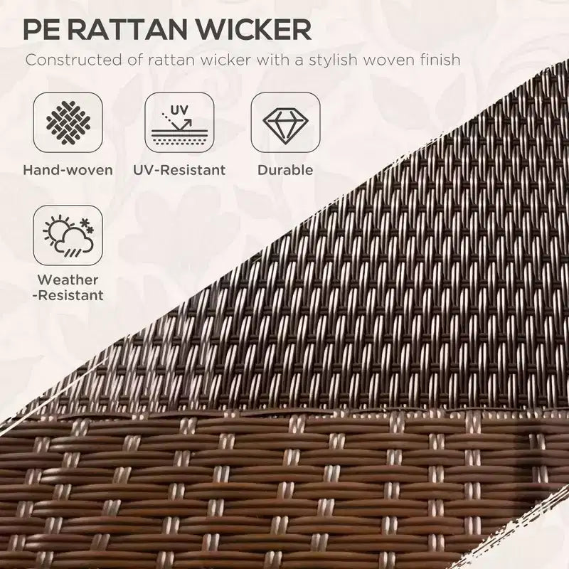 Divanetto in vimini, divano da patio con cuscini, divano a 2 posti in rattan PE, 2 cuscini decorativi