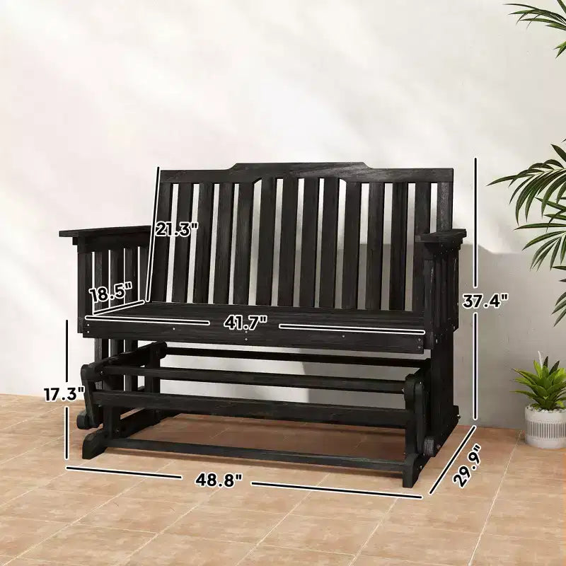 Dondolo a 2 posti per patio con design ad asciugatura rapida e ampi braccioli, divanetto a dondolo per giardino, cortile, portico