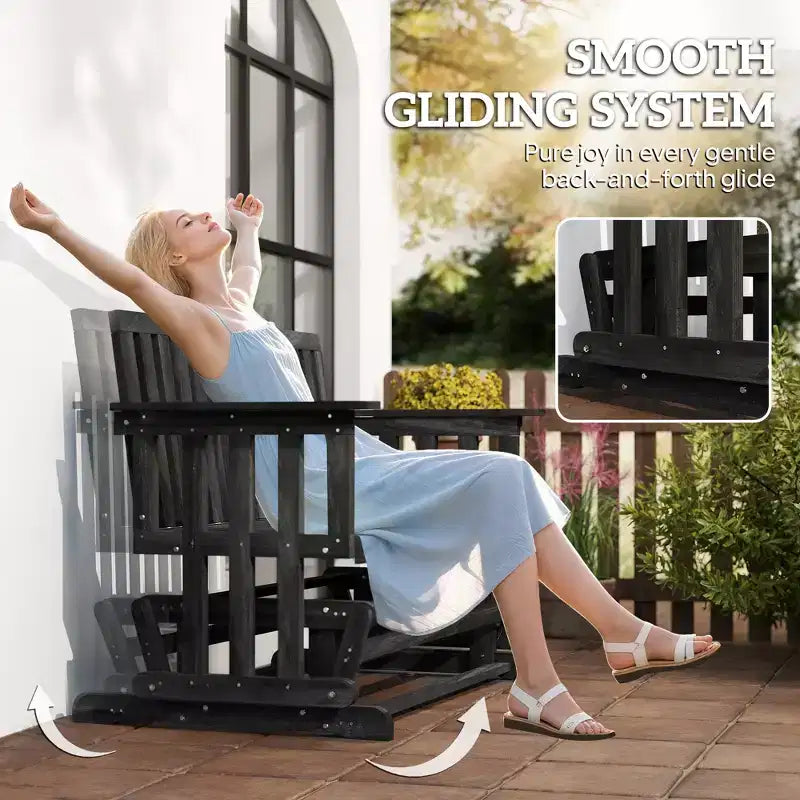 Dondolo a 2 posti per patio con design ad asciugatura rapida e ampi braccioli, divanetto a dondolo per giardino, cortile, portico
