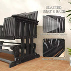 Dondolo a 2 posti per patio con design ad asciugatura rapida e ampi braccioli, divanetto a dondolo per giardino, cortile, portico