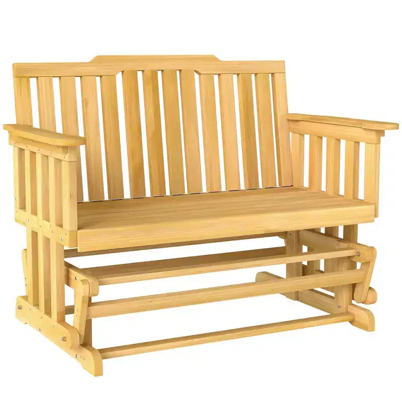 2-Person Patio Swing Glider Bench with Quick Drying Design and Wide Armrest Rocking Chair Loveseat for Backyard Garden Porch