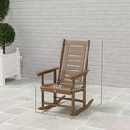 2 Pieces Outdoor Rocking Chairs, HDPE Patio Rockers with 28 High Back, Wide Armrests for Porch Backyard