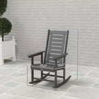 2 Pieces Outdoor Rocking Chairs, HDPE Patio Rockers with 28 High Back, Wide Armrests for Porch Backyard