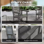 2 Pieces Outdoor Rocking Chairs, HDPE Patio Rockers with 28 High Back, Wide Armrests for Porch Backyard