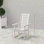2 Pieces Outdoor Rocking Chairs, HDPE Patio Rockers with 28 High Back, Wide Armrests for Porch Backyard