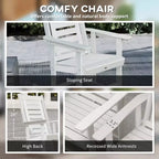 2 Pieces Outdoor Rocking Chairs, HDPE Patio Rockers with 28 High Back, Wide Armrests for Porch Backyard