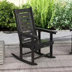 2 Pieces Outdoor Rocking Chairs, HDPE Patio Rockers with 28 High Back, Wide Armrests for Porch Backyard