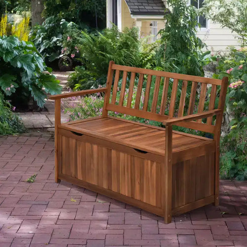 Panca Contenitore da Esterno da 155 Litri con Rivestimento Interno Impermeabile in PE, Contenitore a 2 Posti per Giardino, Balcone, Cortile, Utensili da Giardino
