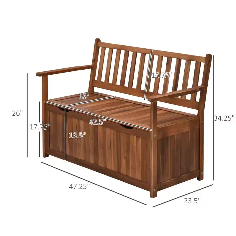 41 Gallon Outdoor Storage Benchen Deck Box with Inner Waterproof PE Lining, 2-Seat Container for Patio Garden Balcony Yard Store Garden Tools