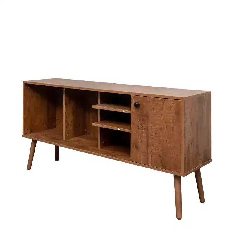 CLIHOME TV Stands and Consoles Table With 1 Storage and 3 Shelves Storage Cabinet for Living Room Entry