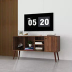 CLIHOME TV Stands and Consoles Table With 1 Storage and 3 Shelves Storage Cabinet for Living Room Entry
