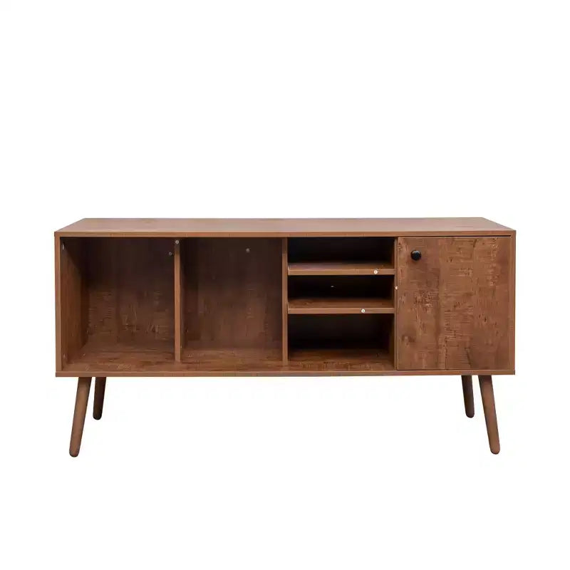 CLIHOME TV Stands and Consoles Table With 1 Storage and 3 Shelves Storage Cabinet for Living Room Entry