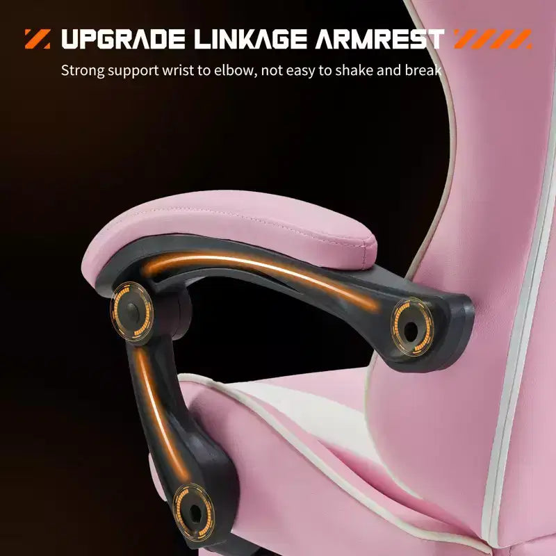 MAYEERTY Sedia da gaming Sedia da scrivania per videogiochi Ergonomica da computer con poggiapiedi Comoda con supporto lombare Reclinabile in pelle PU con poggiatesta Braccioli fissi