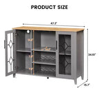 COZONY Mobile Bar da Vino con luci a LED, Mobile Liquori Moderno con Porta Bicchieri e Scaffale Portabottiglie, Credenza Contenitore per Caffè e Buffet per Sala da Pranzo