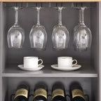 COZONY Mobile Bar da Vino con luci a LED, Mobile Liquori Moderno con Porta Bicchieri e Scaffale Portabottiglie, Credenza Contenitore per Caffè e Buffet per Sala da Pranzo