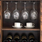 COZONY Mobile Bar da Vino con luci a LED, Mobile Liquori Moderno con Porta Bicchieri e Scaffale Portabottiglie, Credenza Contenitore per Caffè e Buffet per Sala da Pranzo