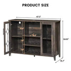 COZONY Mobile Bar da Vino con luci a LED, Mobile Liquori Moderno con Porta Bicchieri e Scaffale Portabottiglie, Credenza Contenitore per Caffè e Buffet per Sala da Pranzo