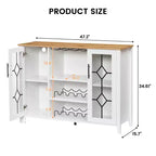 COZONY Mobile Bar da Vino con luci a LED, Mobile Liquori Moderno con Porta Bicchieri e Scaffale Portabottiglie, Credenza Contenitore per Caffè e Buffet per Sala da Pranzo