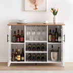 COZONY Mobile Bar da Vino con luci a LED, Mobile Liquori Moderno con Porta Bicchieri e Scaffale Portabottiglie, Credenza Contenitore per Caffè e Buffet per Sala da Pranzo