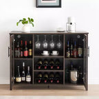 COZONY Mobile Bar da Vino con luci a LED, Mobile Liquori Moderno con Porta Bicchieri e Scaffale Portabottiglie, Credenza Contenitore per Caffè e Buffet per Sala da Pranzo