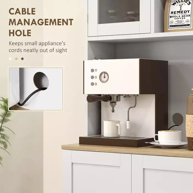 Mobile dispensa alto 169 cm per cucina, credenza da cucina, mobile per microonde con ripiani regolabili per sala da pranzo