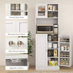 Mobile dispensa alto 169 cm per cucina, credenza da cucina, mobile per microonde con ripiani regolabili per sala da pranzo