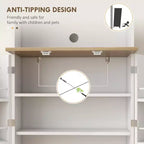 Mobile dispensa alto 169 cm per cucina, credenza da cucina, mobile per microonde con ripiani regolabili per sala da pranzo