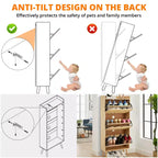 Hidden Shoe Storage with 3 Flip Rattan Flip-Drawer and Anti-Tip Design, Shoe Cabinet for Entryway, Hallway, 15-20 Pairs Storage Organizer