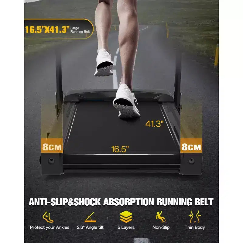 FYC 330lb Weight Capacity 3.5HP Folding Treadmill for Home with Incline Portable Electric Treadmill