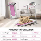 Tapis roulant elettrico pieghevole FYC per casa, 2.5HP silenzioso 12 km/h con sensore di frequenza cardiaca e display LCD