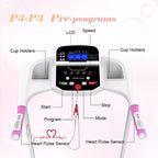 Tapis roulant elettrico pieghevole FYC per casa, 2.5HP silenzioso 12 km/h con sensore di frequenza cardiaca e display LCD