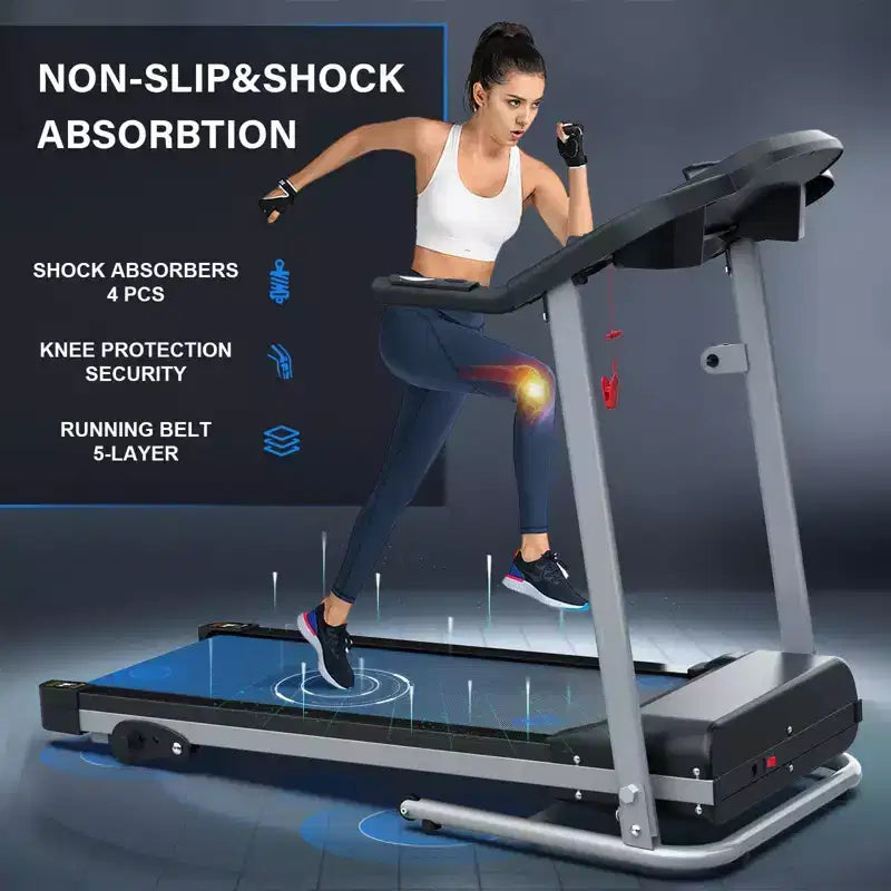 Tapis roulant elettrico pieghevole FYC per casa, 2.5HP silenzioso 12 km/h con sensore di frequenza cardiaca e display LCD